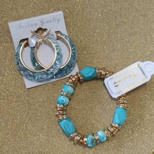 Earrings and bracelet set